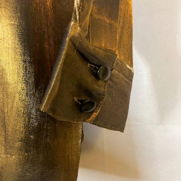 Vintage Karen Scott II Iridescent Bronze / Brown Blouse Size 1X - Picture 6 of 12